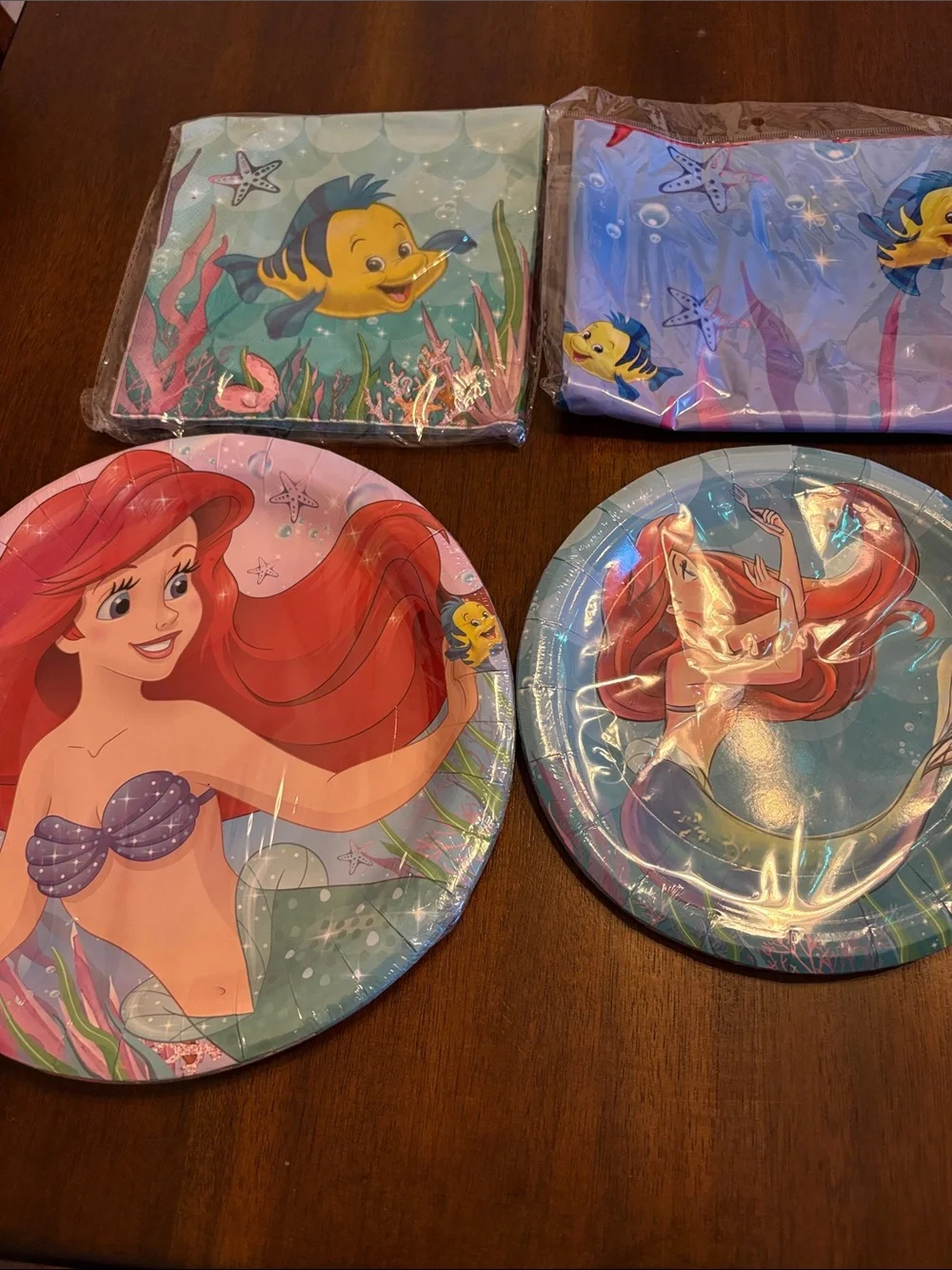 Unbranded Pastel Mermaid Party Tableware Set - Pink, Blue & Purple